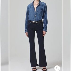 CITIZENS OF HUMANITY Jeans Isola Flare in  Chamber Darkest Wash Blue Size 25